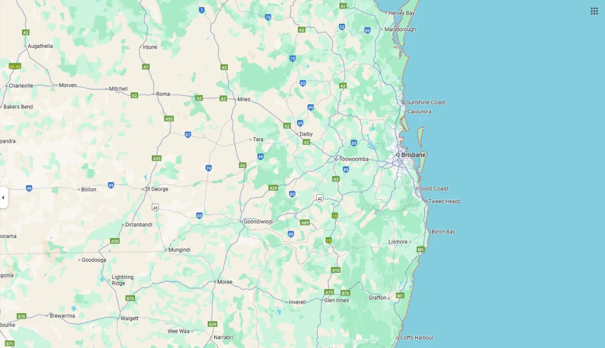 Service areas map