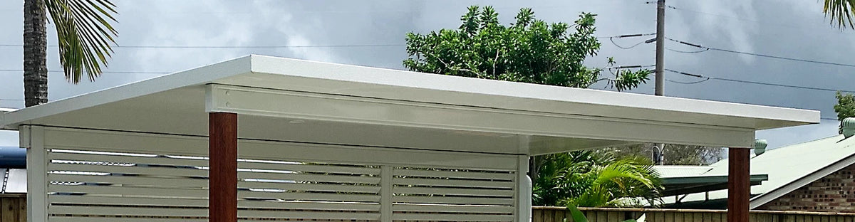 Insulated freestanding patio kit installed in Australian backyard